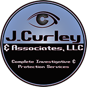 Business logo, drawing of single eye at the top, text below reads J.Curley & Associates, LLC.